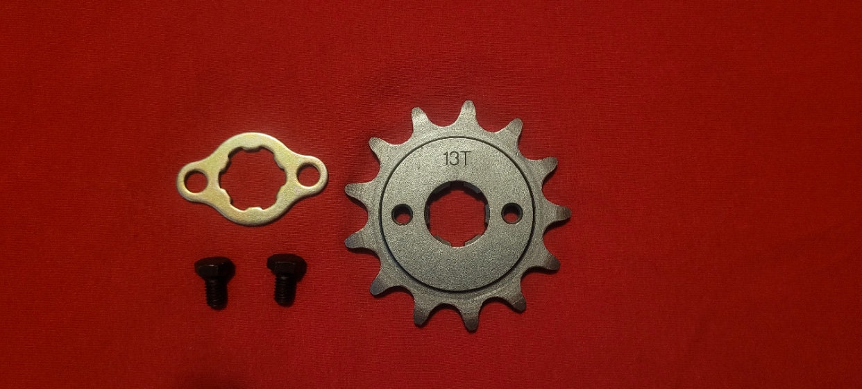 13T Front Sprocket For: Xpro X24 / Xpro Roadster 250 / Vitacci GTX 250 / Vitacci Titan 250 / Vitacci XMT 250 / Venom Superbike / Venom X22r Max / Boom Bd250 / Italica Krypto