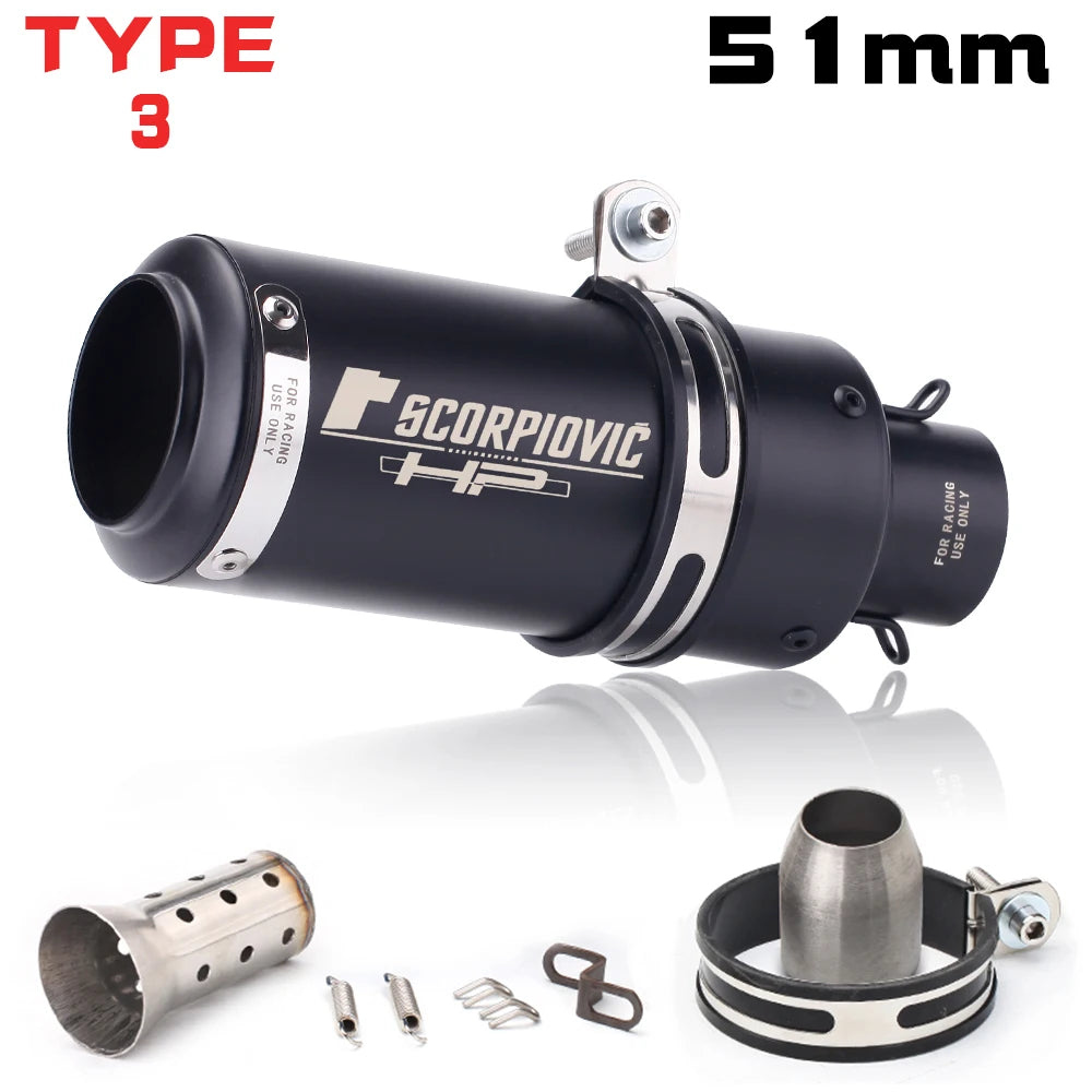 51mm slip on exhaust w/db killer For: Xpro X24 / Xpro Roadster 250 / Vitacci GTX 250 / Vitacci Titan 250 / Venom Superbike / Venom X22r Max / Boom Bd250 / Italica Krypto
