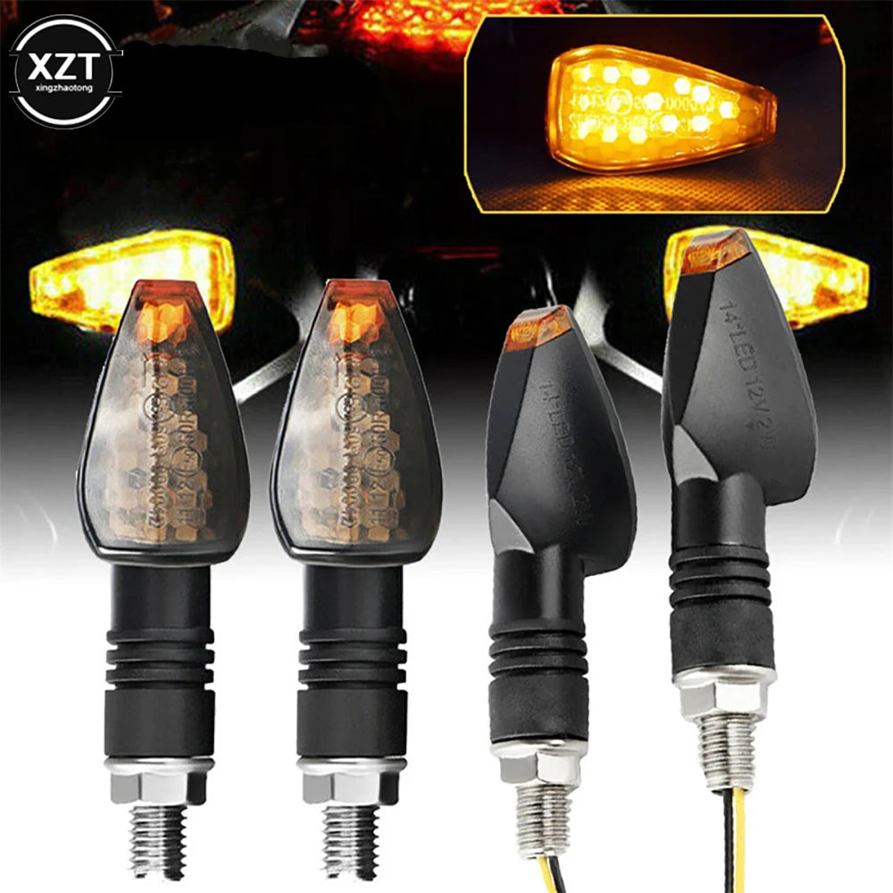2pcs 12V Motorcycle Turn Signals 14LED Turn Signal Indicator Amber For: Xpro X24 / Xpro Roadster 250 / Vitacci GTX 250 / Vitacci Titan 250 / Vitacci XMT 250 / Venom Superbike / Venom X22r Max / Boom Bd250 / Italica Krypto