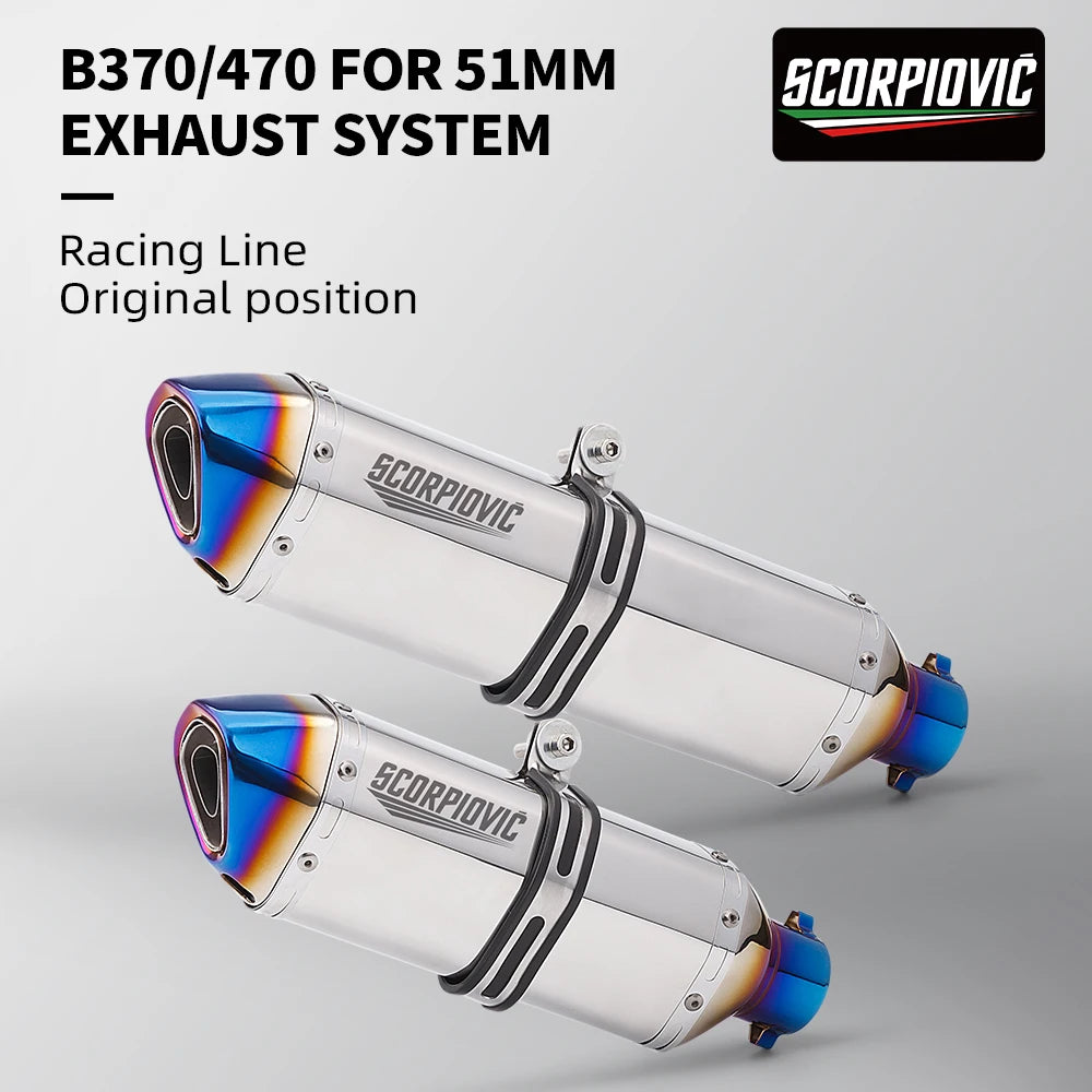 51mm Slip on Universal Motorcycle Exhaust Muffler For: Xpro X24 / Xpro Roadster 250 / Vitacci GTX 250 / Vitacci Titan 250 / Venom Superbike / Venom X22r Max / Boom Bd250 / Italica Krypto