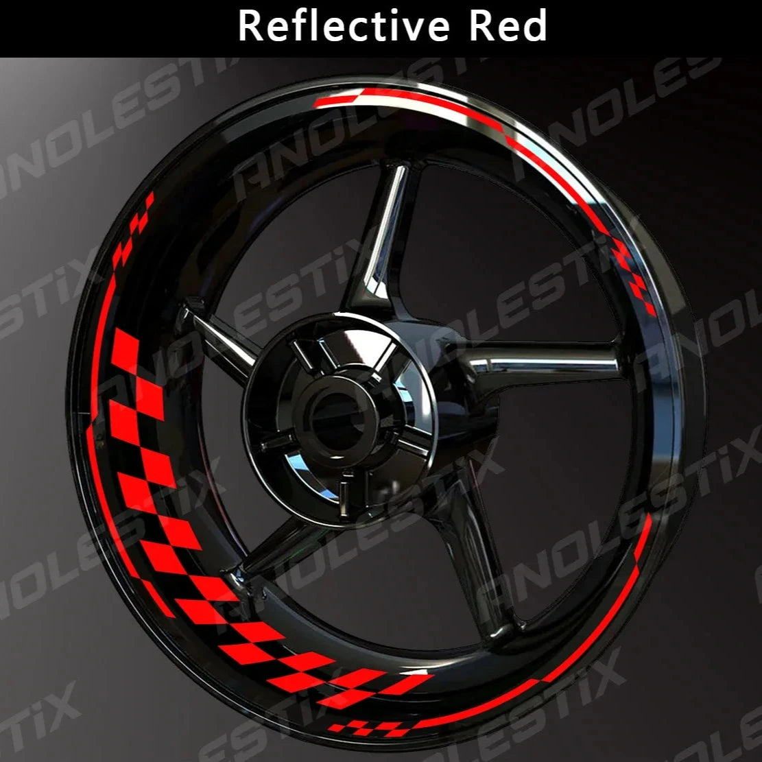 AnoleStix Reflective Wheel Sticker Hub Decal Rim Tape For: Xpro X24 / Xpro Roadster 250 / Vitacci GTX 250 / Vitacci Titan 250 / Vitacci XMT 250 / Venom Superbike / Venom X22r Max / Boom Bd250 / Italica Krypto