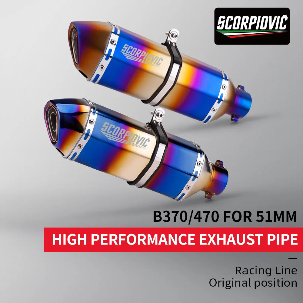 51mm Slip on Universal Motorcycle Exhaust Muffler For: Xpro X24 / Xpro Roadster 250 / Vitacci GTX 250 / Vitacci Titan 250 / Venom Superbike / Venom X22r Max / Boom Bd250 / Italica Krypto