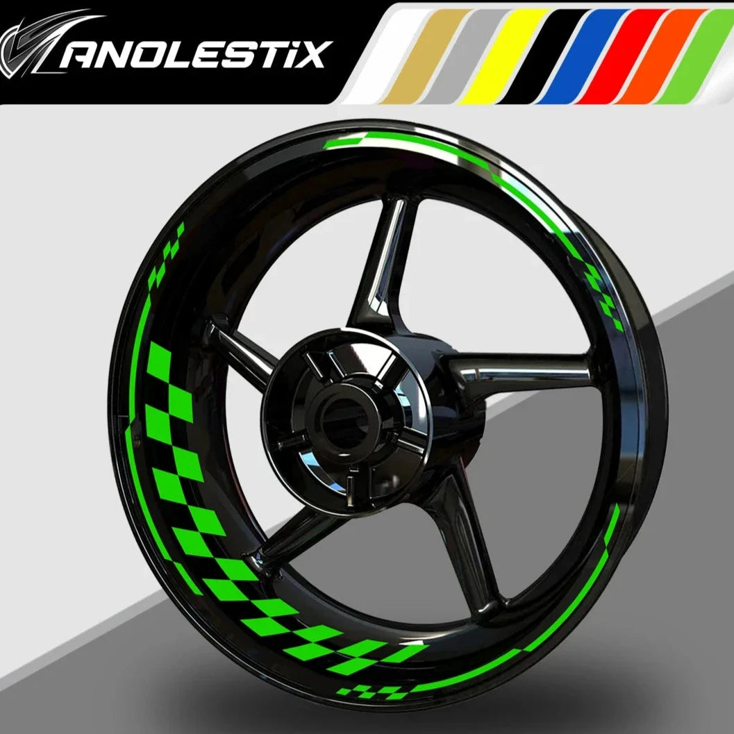 AnoleStix Reflective Wheel Sticker Hub Decal Rim Tape For: Xpro X24 / Xpro Roadster 250 / Vitacci GTX 250 / Vitacci Titan 250 / Vitacci XMT 250 / Venom Superbike / Venom X22r Max / Boom Bd250 / Italica Krypto