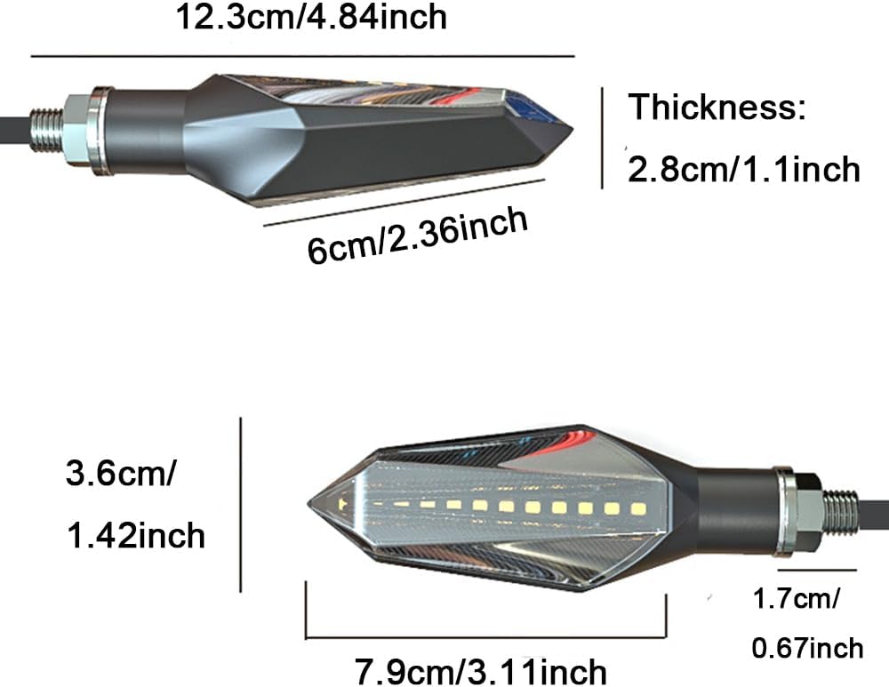 * 2Pcs Turn  Signals Flowing LED For: Xpro X24 / Xpro Roadster 250 / Vitacci GTX 250 / Vitacci Titan 250 / Vitacci XMT 250 / Venom Superbike / Venom X22r Max / Boom Bd250 / Italica Krypto