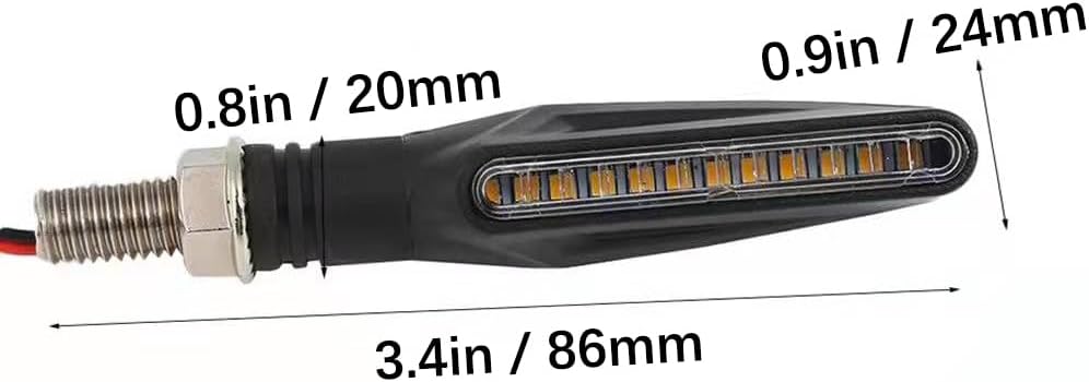 * 4 Pcs Motorcycle LED Turn Signals, Front + Rear Amber Flowing Sequential For : Xpro X24 / Xpro Roadster 250 / Vitacci GTX 250 / Vitacci Titan 250 / Vitacci XMT 250 / Venom Superbike / Venom X22r Max / Boom Bd250 / Italica Krypto