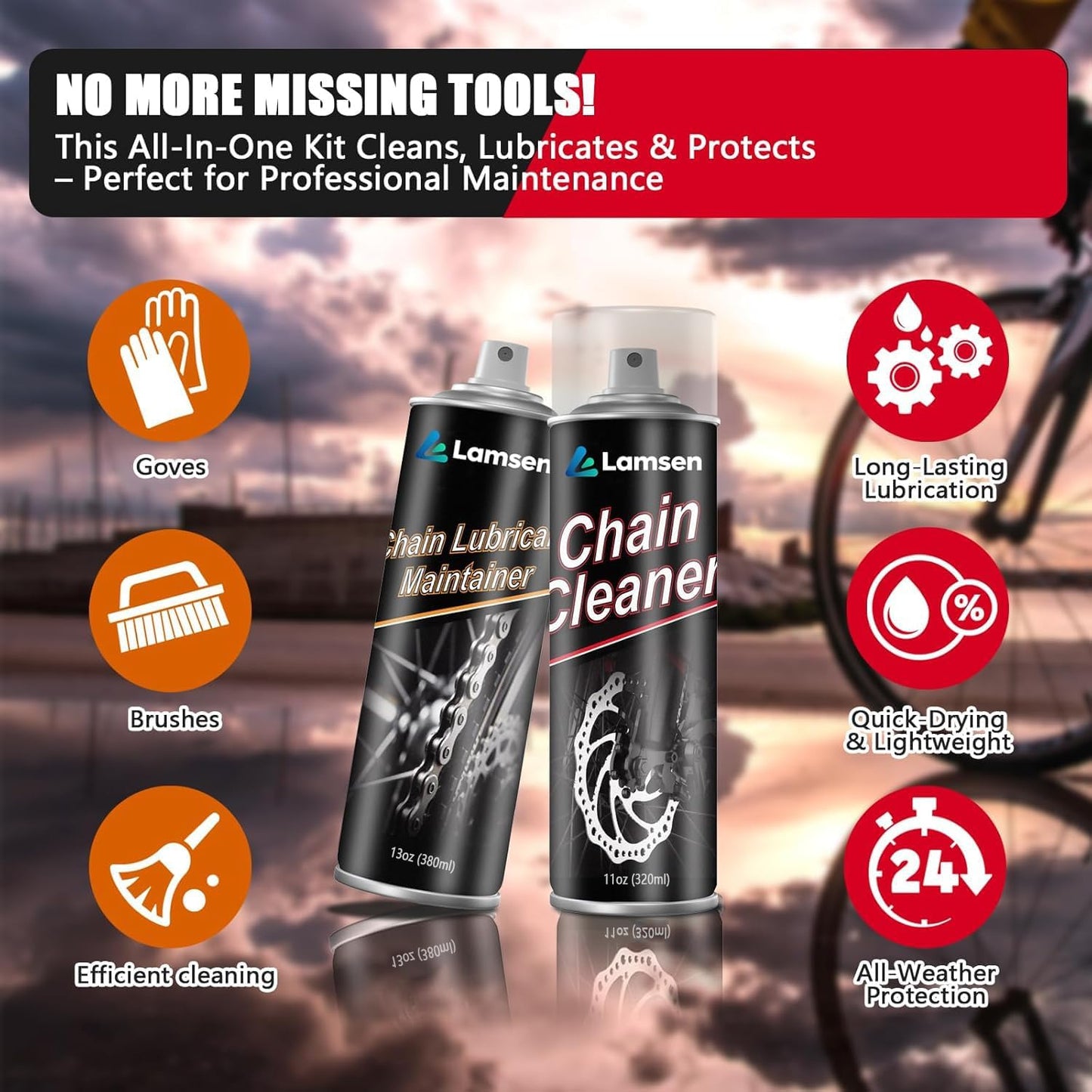 * Professional Bike Chain Cleaner Set