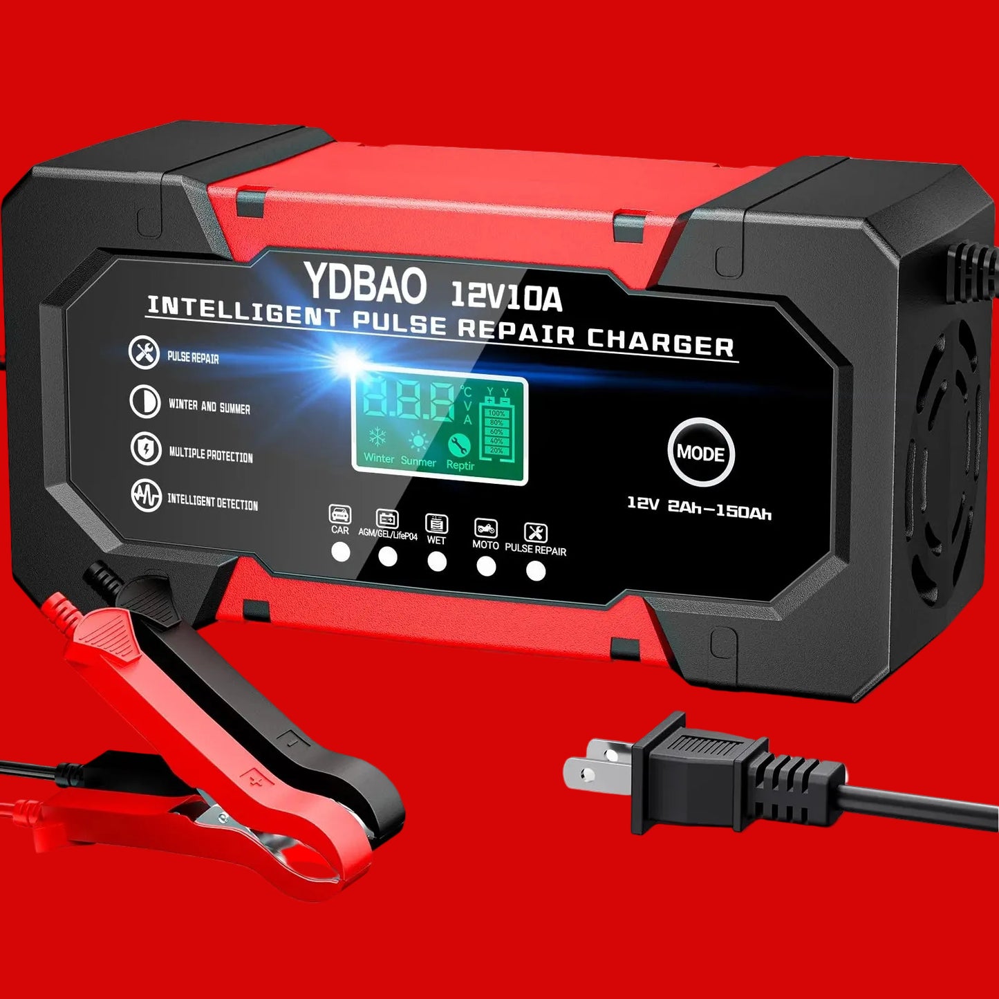 * Battery Charger 10A 12V Fully Automatic Smart Battery Charger with LCD Display