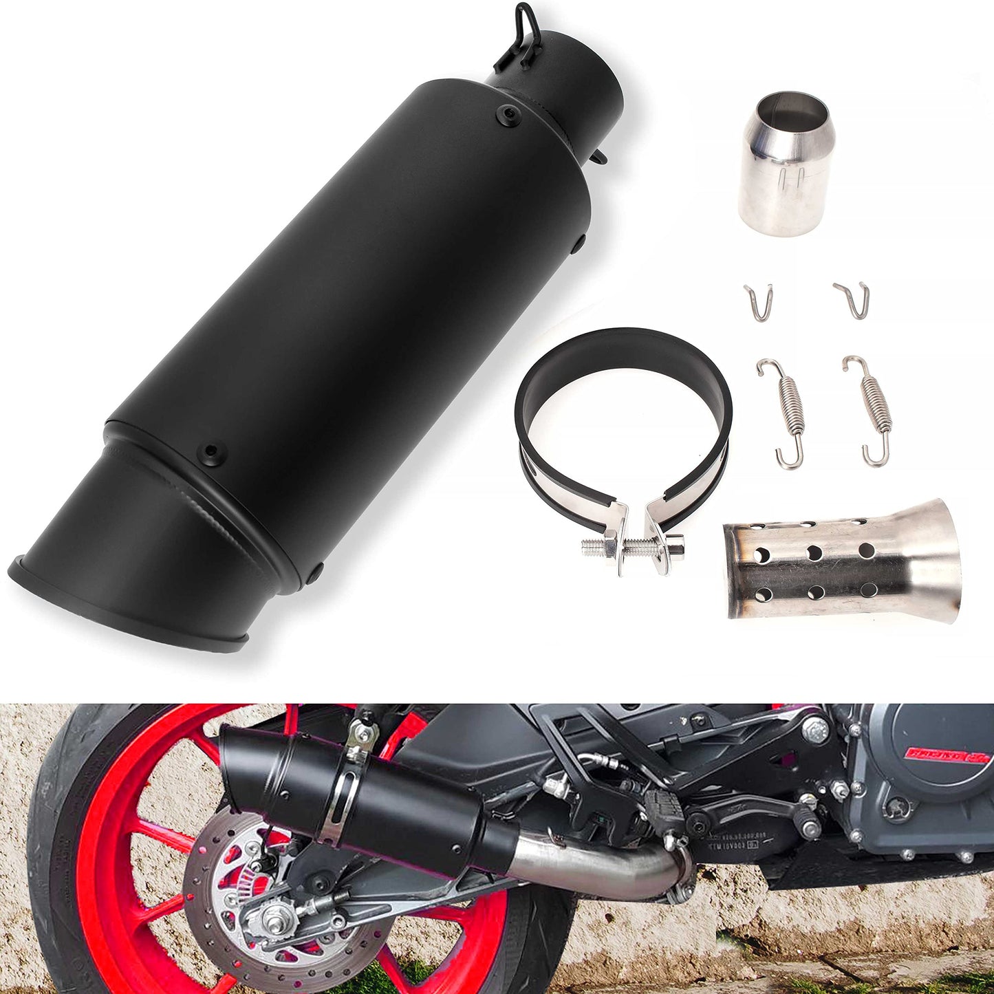 * Slip on Exhaust  with Silencer  For: Xpro X24 / Xpro Roadster 250 / Vitacci GTX 250 / Vitacci Titan 250  / Venom Superbike / Venom X22r Max / Boom Bd250 / Italica Krypto