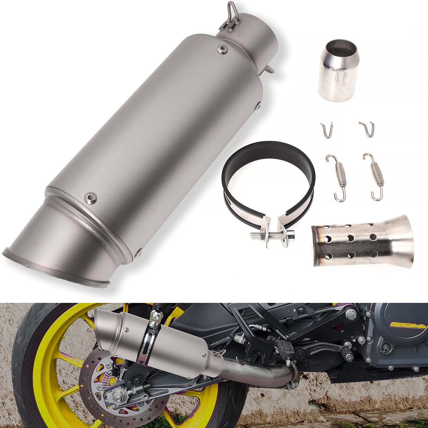* Slip on Exhaust  with Silencer  For: Xpro X24 / Xpro Roadster 250 / Vitacci GTX 250 / Vitacci Titan 250  / Venom Superbike / Venom X22r Max / Boom Bd250 / Italica Krypto