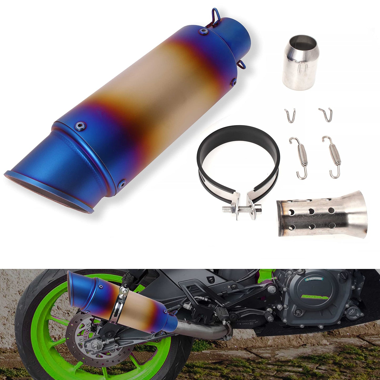 * Slip on Exhaust  with Silencer  For: Xpro X24 / Xpro Roadster 250 / Vitacci GTX 250 / Vitacci Titan 250  / Venom Superbike / Venom X22r Max / Boom Bd250 / Italica Krypto