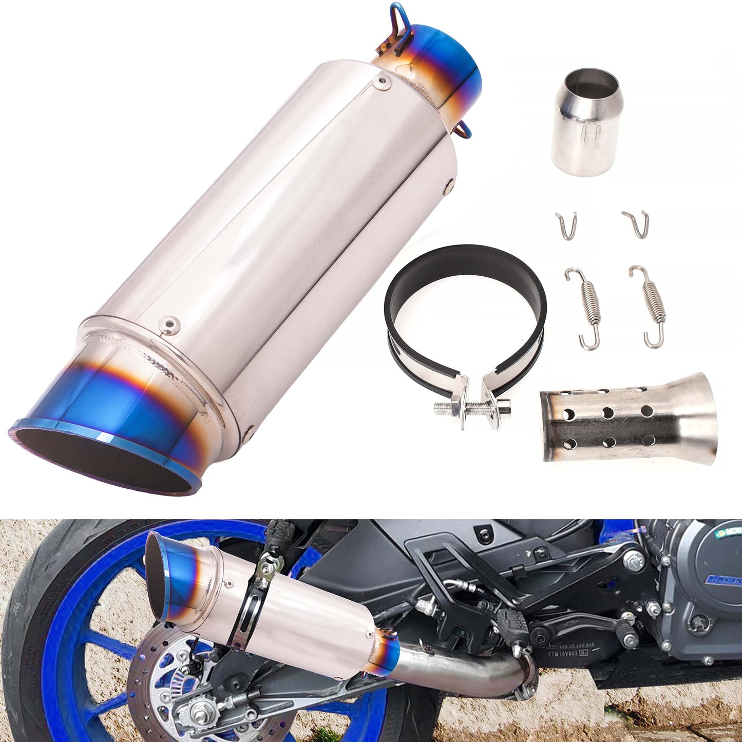 * Slip on Exhaust  with Silencer  For: Xpro X24 / Xpro Roadster 250 / Vitacci GTX 250 / Vitacci Titan 250  / Venom Superbike / Venom X22r Max / Boom Bd250 / Italica Krypto