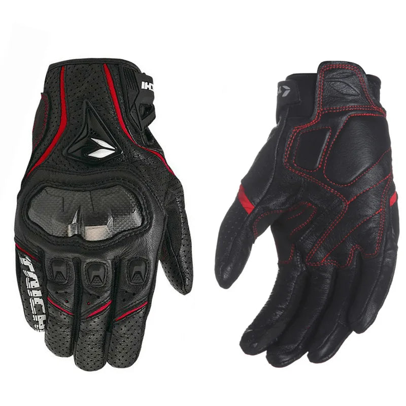 Breathable Leather Motorcycle Gloves