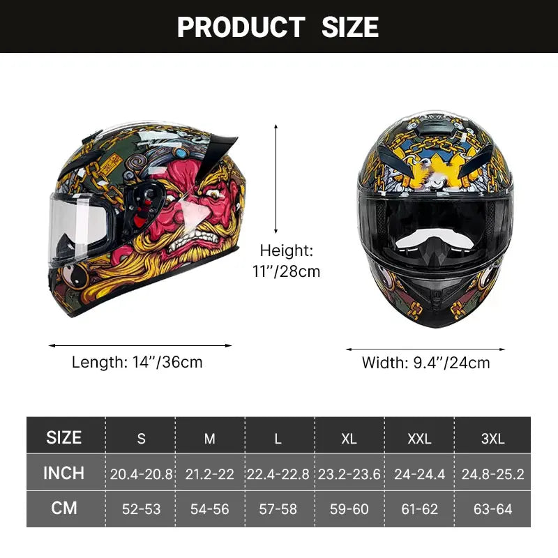 Select A Style - DOT Approved Full Face Helmet HD Visors All Season