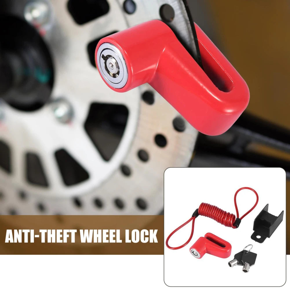 Motorcycle Disc Brake Lock With Red Rope Kit