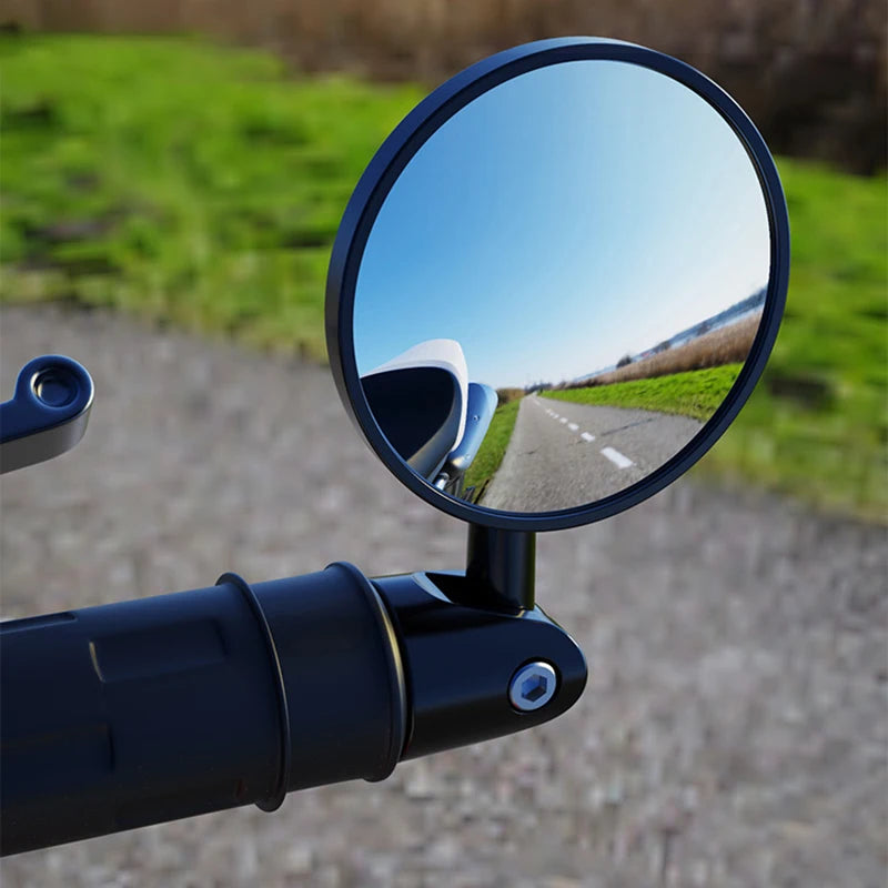 1 Pair Motorcycle Rear View Convex Mirrors Round 7/8 Inch Handle Bar End For : Universal