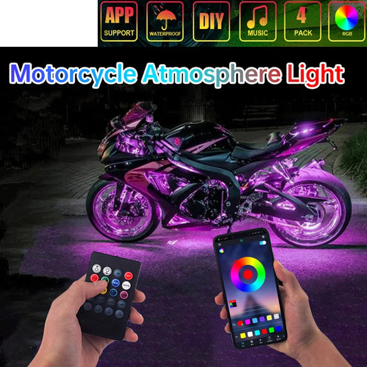 Rgb App Control Led Motorcycle Underglow Light Flexible Waterproof