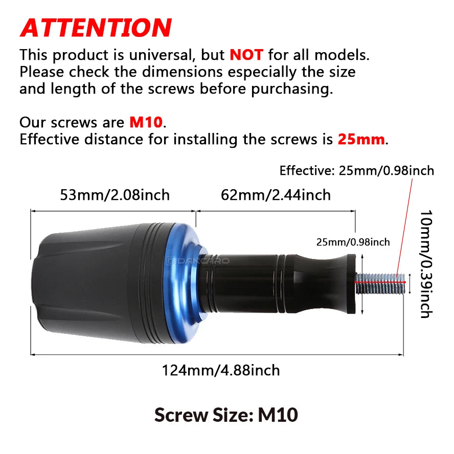 Motorcycle Frame Slider M10 For : Universal