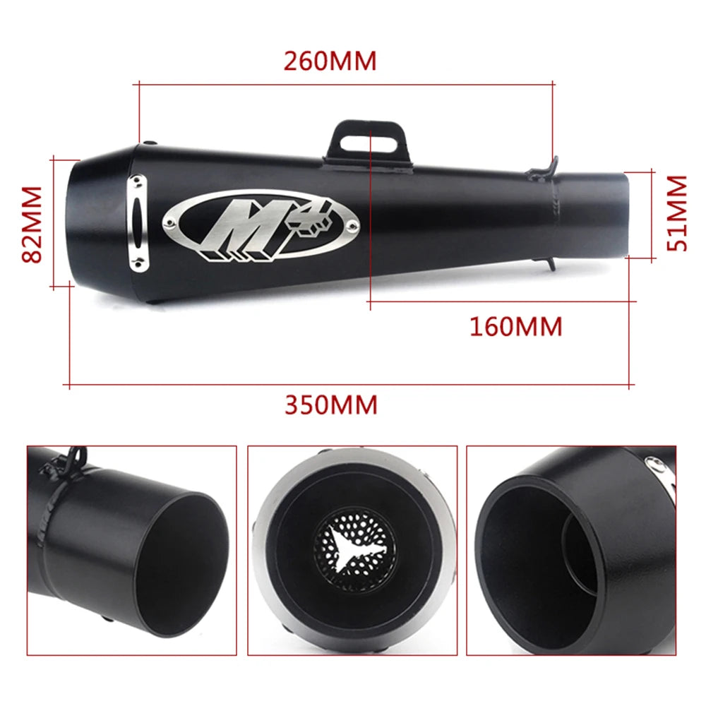 51mm Universal M4 Exhaust Motorcycle Muffler  For: Xpro X24 / Xpro Roadster 250 / Vitacci GTX 250 / Vitacci Titan 250 / Vitacci XMT 250 / Venom Superbike / Venom X22r Max / Boom Bd250 / Italica Krypto