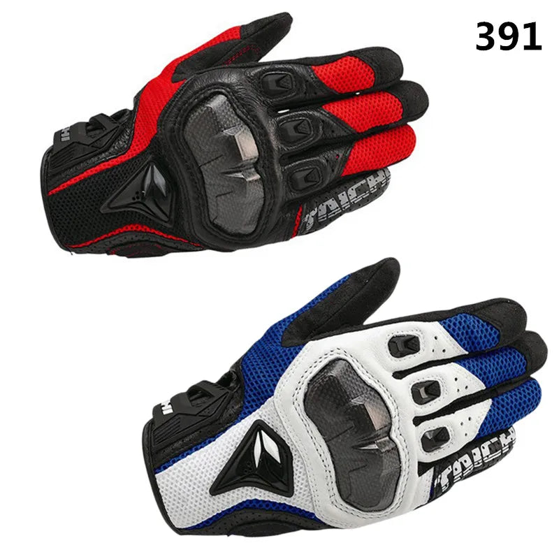 Breathable Leather Motorcycle Gloves