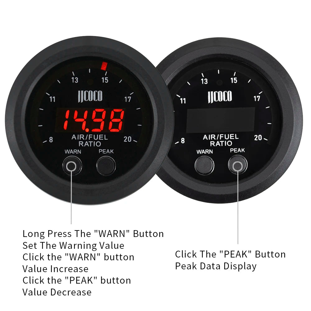 52MM Air Fuel Ratio with Wideband O2 Oxygen Sensor