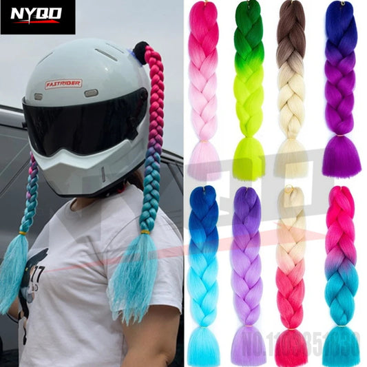 Helmet Pigtail Ponytail Bicycle Helmet Braids Hair Suction Cup