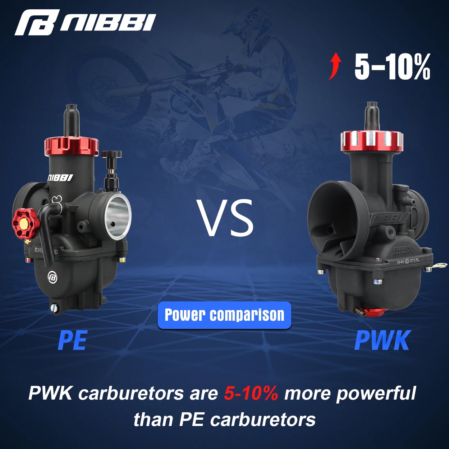 NIBBI PWK Racing Carburetor PWK24/26/28/30/32/34/36/38/40mm Carburetors With Power Jet  For : Vitacci Falcon / Venom X22 GT/ GY6-250cc