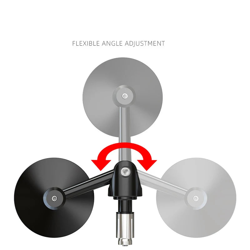 1 Pair Motorcycle Rear View Convex Mirrors Round 7/8 Inch Handle Bar End For : Universal