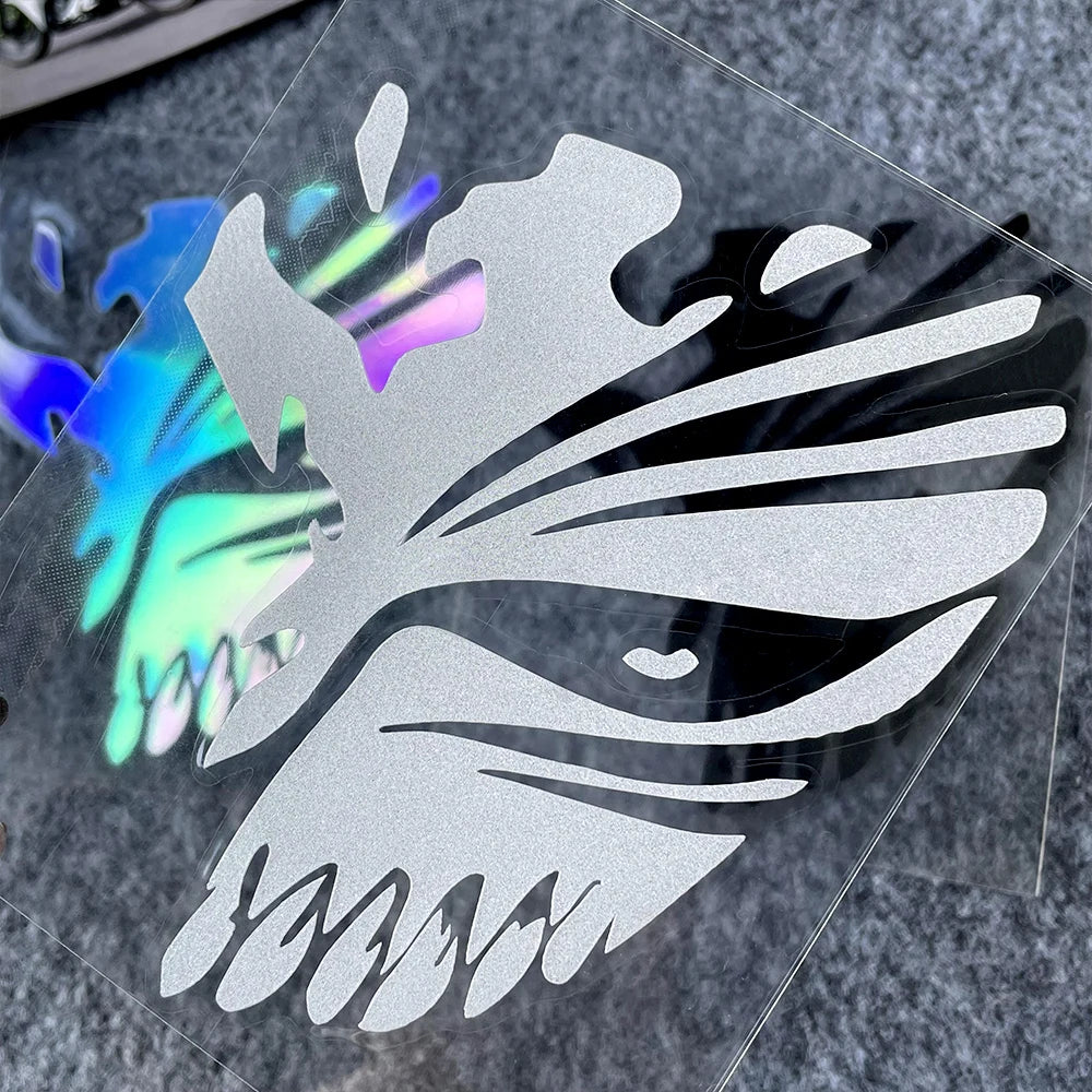 9Death Mask Reflective Motorcycle Stickers Front Windshield