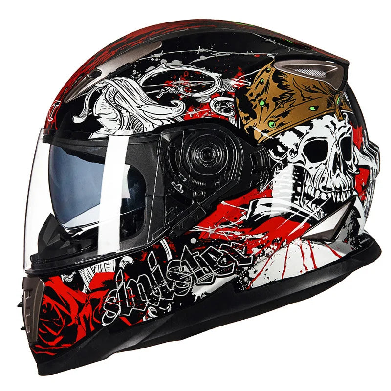 Select a Style - DOT Approved Motorcycle Helmet Full Face Double Lens