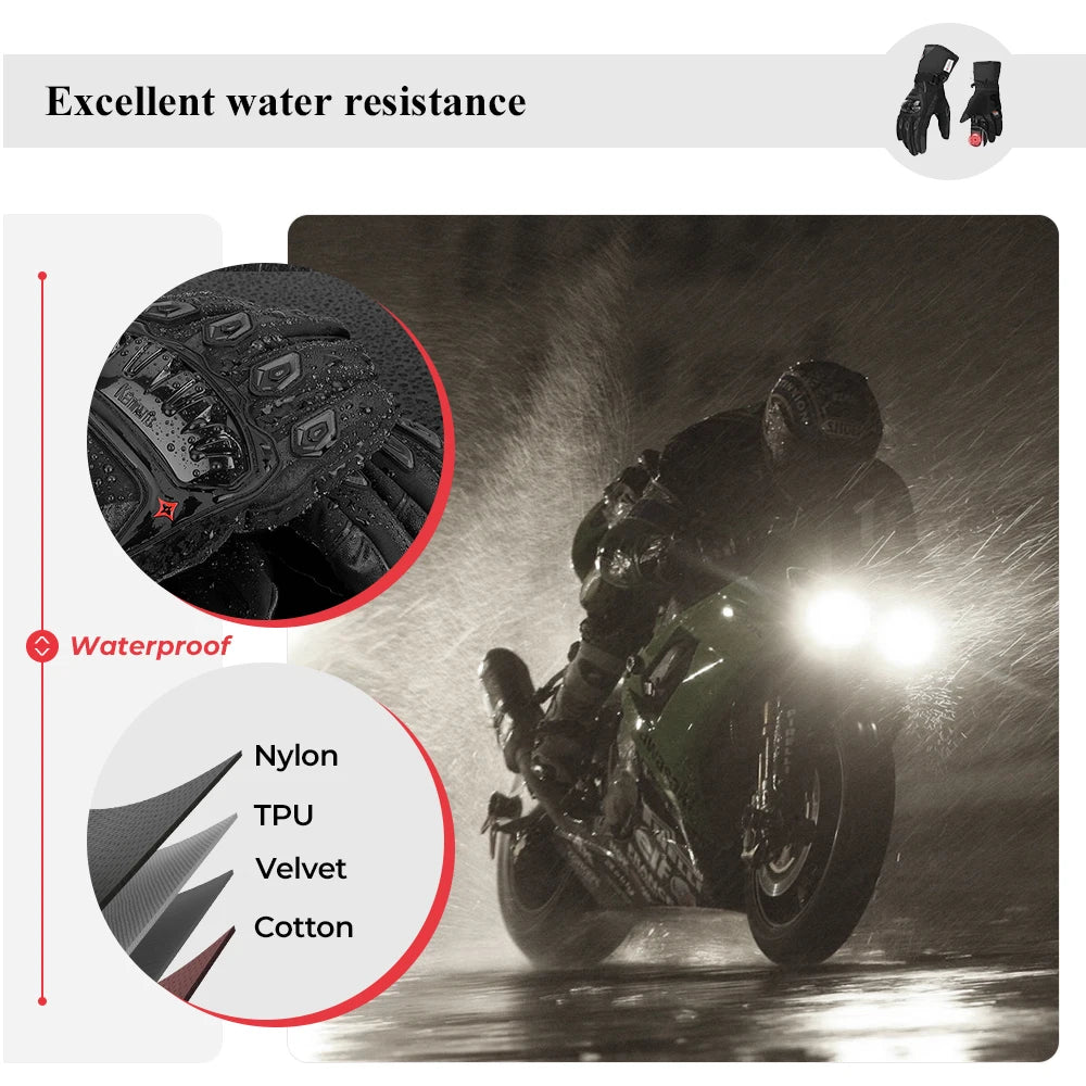 Winter Motorcycle Gloves CE Touch Screen Motorcross Waterproof Windproof Protective Gloves