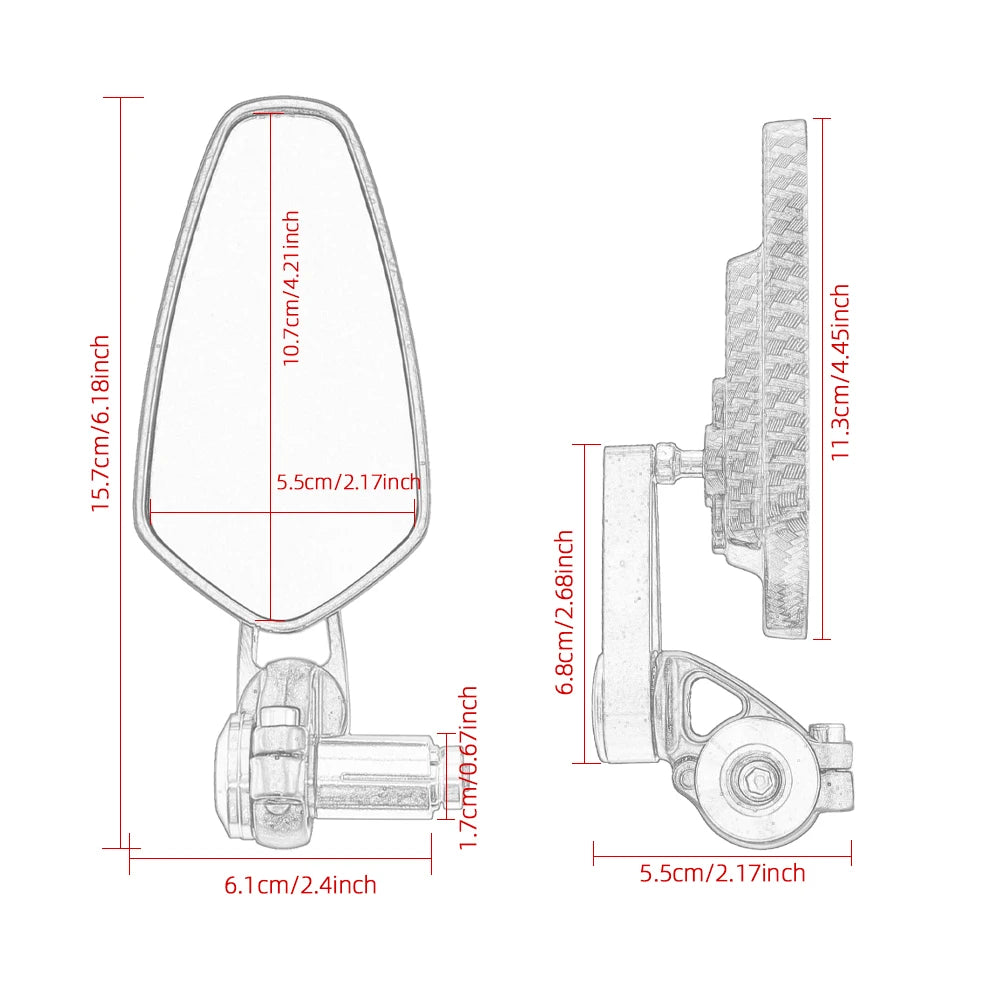 Motorcycle Aluminum Bar End Mirror For : Venom X22r / DF250rts