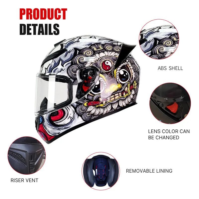 Select A Style - DOT Approved Full Face Helmet HD Visors All Season