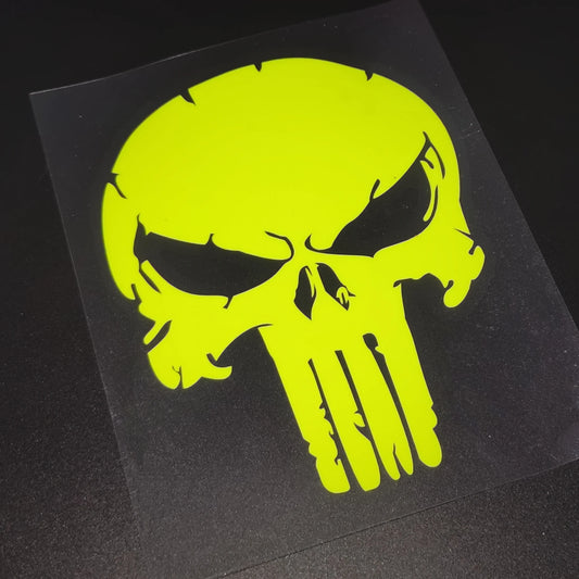 Motorcycle War Damaged Skull stickers Waterproof Reflective Decal