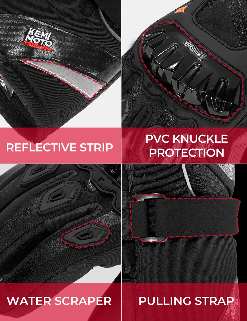 Winter Motorcycle Gloves CE Touch Screen Motorcross Waterproof Windproof Protective Gloves