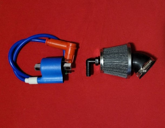 High Performance Ignition Coil w/ Performance Cone Filter Combo For: Xpro X24 / Xpro Roadster 250 / Vitacci GTX 250 / Vitacci Titan 250 / Vitacci XMT 250 / Venom Superbike / Venom X22r Max / Boom Bd250 / Italica Krypto