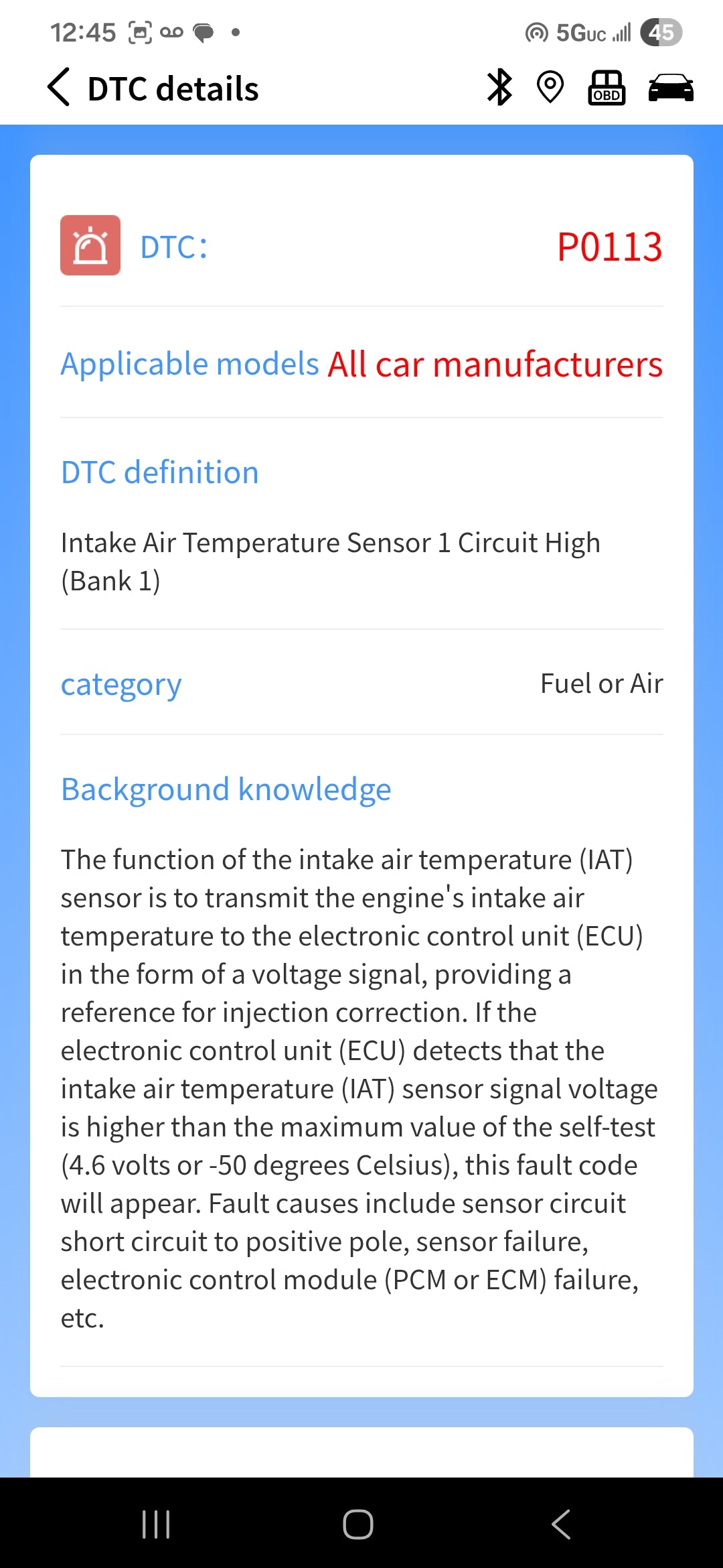 OBD2 Diagnostic Bluetooth Scan Tool