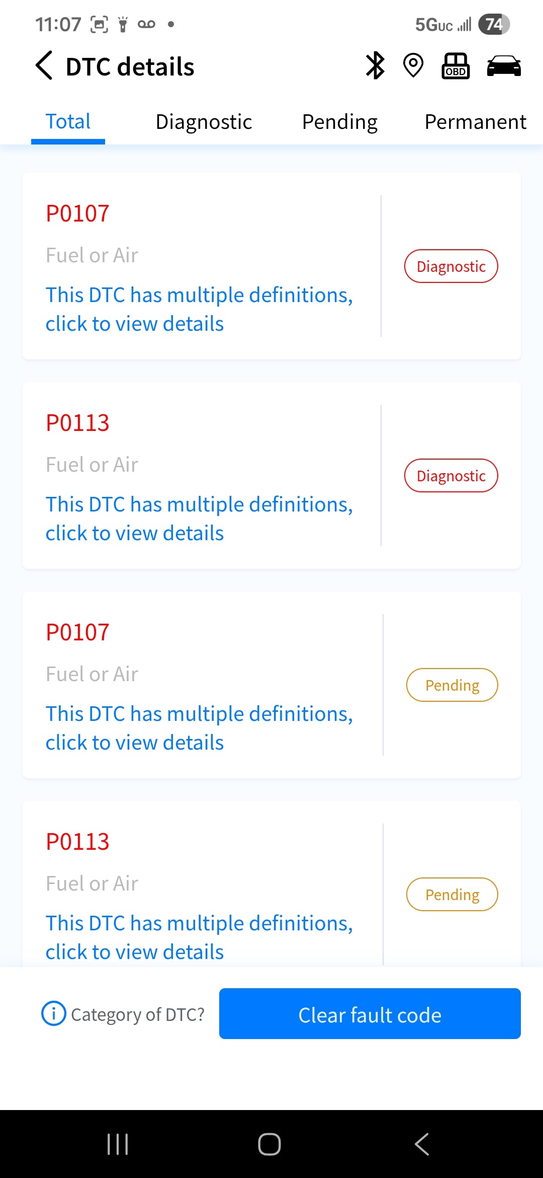 OBD2 Diagnostic Bluetooth Scan Tool